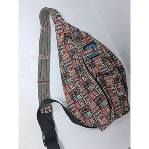 KAVU Rope Sling Bag Colorful Geometric Pattern. K